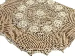 Obrus okrągły śr. 130 cm szydełkowy ecru