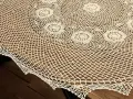 Obrus okrągły śr. 130 cm szydełkowy ecru