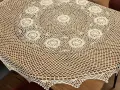 Obrus okrągły śr. 130 cm szydełkowy ecru