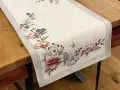 Bieżnik gobelinowy 45x140 cm w kwiaty i ptaki