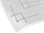 Biały obrus z lnem 85x85 cm z mereżką i haftem