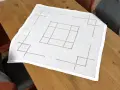 Biały obrus z lnem 85x85 cm z mereżką i haftem