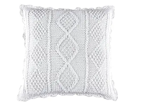 Biała poszewka dziergana 40x40 cm – Plecionka