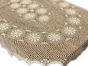 Obrus szydełkowy 140x210 cm owalny ecru