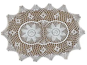 Serwetka szydełkowa 30x45 cm biała owalna