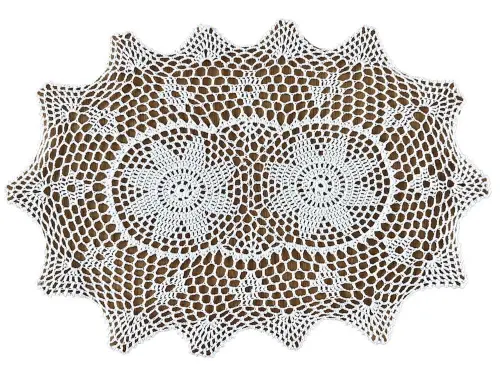 Serwetka szydełkowa 30x45 cm biała owalna
