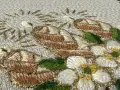 Obrus świąteczny 150x220 cm haftowany z koronką