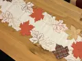 Bieżnik 40x140 cm Liście z lnem