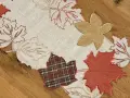 Bieżnik 40x140 cm Liście z lnem