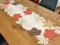 Bieżnik 40x140 cm Liście z lnem
