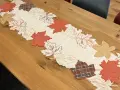 Bieżnik 40x140 cm Liście z lnem