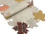 Bieżnik 40x140 cm Liście w kratę