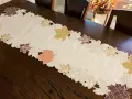Bieżnik 40x140 cm Liście w kratę