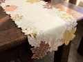Bieżnik 40x140 cm Liście w kratę