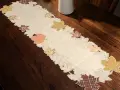 Bieżnik 40x140 cm Liście w kratę