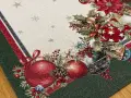 Bieżnik świąteczny gobelinowy 40x100 cm zielony w bombki