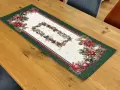 Bieżnik świąteczny gobelinowy 40x100 cm zielony w bombki
