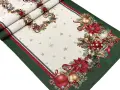 Bieżnik świąteczny gobelinowy 45x140 cm zielony w bombki