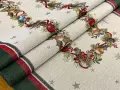 Bieżnik świąteczny gobelinowy 45x140 cm zielony w bombki
