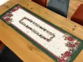 Bieżnik świąteczny gobelinowy 45x140 cm zielony w bombki