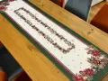 Bieżnik świąteczny gobelinowy 45x180 cm zielony w bombki