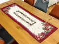 Bieżnik świąteczny gobelinowy 45x140 cm czerwony w bombki