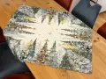 Obrus świąteczny gobelinowy 100x100 cm w choinki