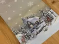Bieżnik świąteczny gobelinowy 45x140 cm Zimowa Chatka