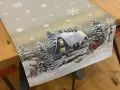 Bieżnik świąteczny gobelinowy 45x140 cm Zimowa Chatka