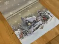 Bieżnik świąteczny gobelinowy 45x140 cm Zimowa Chatka
