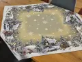 Obrus świąteczny gobelinowy 100x100 cm Zimowa Chatka