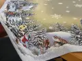 Obrus świąteczny gobelinowy 100x100 cm Zimowa Chatka