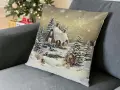 Poszewka świąteczna gobelinowa 45x45 cm Zimowa Chatka