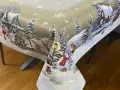 Obrus świąteczny gobelinowy 140x180 cm Zimowa Chatka