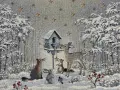 Bieżnik świąteczny gobelinowy 40x100 cm Srebrna Zima