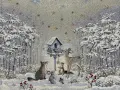 Bieżnik świąteczny gobelinowy 45x140 cm Srebrna Zima