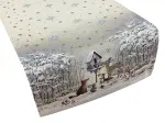 Bieżnik świąteczny gobelinowy 45x180 cm Srebrna Zima