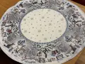 Obrus świąteczny gobelinowy okrągły śr. 90 cm Srebrna Zima