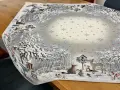 Obrus świąteczny gobelinowy 100x100 cm Srebrna Zima