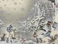 Obrus świąteczny gobelinowy 100x100 cm Srebrna Zima