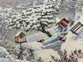 Obrus świąteczny gobelinowy 100x100 cm Srebrna Zima