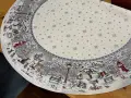 Obrus świąteczny gobelinowy okrągły śr. 140 cm Srebrna Zima