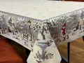 Obrus świąteczny gobelinowy 140x220 cm Srebrna Zima