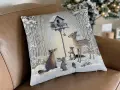 Poszewka świąteczna gobelinowa 45x45 cm Srebrna Zima
