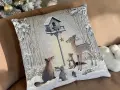 Poszewka świąteczna gobelinowa 45x45 cm Srebrna Zima