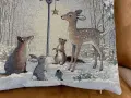 Poszewka świąteczna gobelinowa 45x45 cm Srebrna Zima