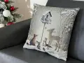 Poszewka świąteczna gobelinowa 45x45 cm Srebrna Zima