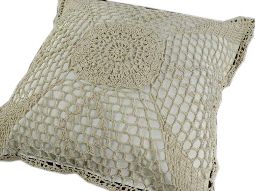 Poszewka 40x40 cm - szydełko BEŻ